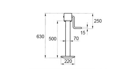 THREADED SUPPORT LEG (HEIGHT 630 mm - STROKE 350 mm) - 1.200 kg