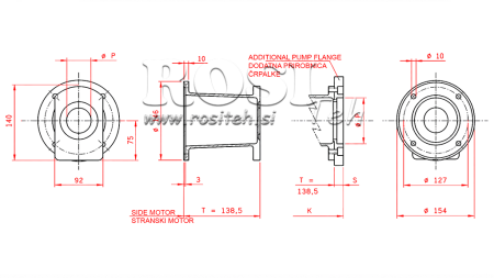 STUCCO DI COLLEGAMENTO DI MOTORE A BENZINA + POMPA HI-LO 16GPM