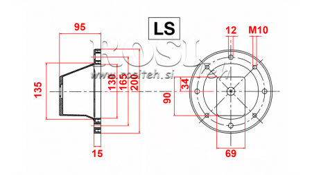FLANGE HIDRÁULICA - CAMPANA LS201 (EM0,55-1,5KW/GR1)