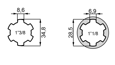 KARDANSKI ADAPTER ADAPTER OD 1-1/8 NA 1-3/8 (76 mm)