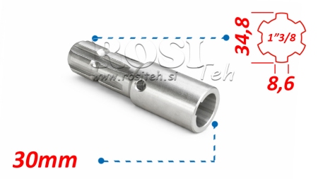 KARDANADAPTERI 1-3/8 - REIKÄ fi 30 mm (145 mm)