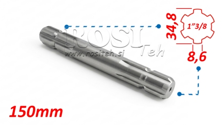 P.T.O. ADAPTER 13/8 MOLEMMILTA PUOLELTA L=150