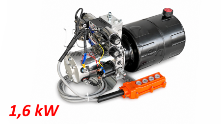 MINI HYDRAULINEN POWER-PACK 12V DC - 1.6kW = 2.1cc - 8 lit - 2x kaksisuuntainen yksikkö (metalli)