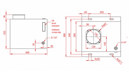 SERBATOIO IN METALLO BOX PP 25 LITRO ORIZZONTALE-VERTICALE