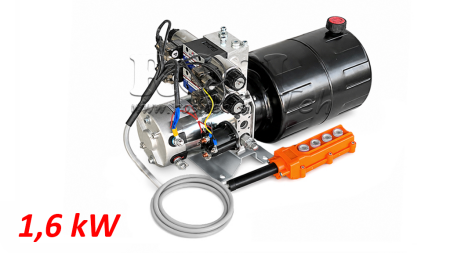 MINI HYDRAULIKAGGREGAT 12V DC - 1,6kW = 2,1cc - 8 lit - 2x Doppelwirkende Funktion (Metallgehäuse)