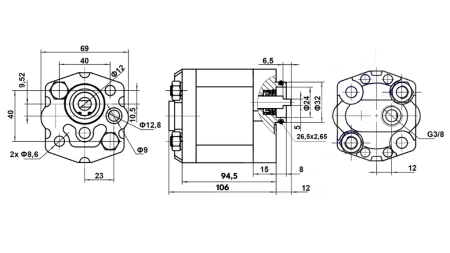 HYDRAULIKPUMPE 10C8.0X302 8.0 CC HØJRE