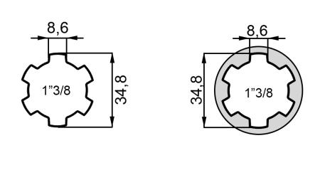 ADAPTADOR P.T.O. 13/8 para 13/8