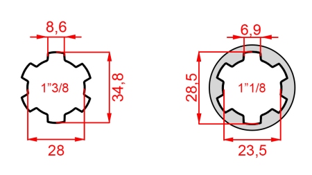 ADAPTADOR CARDÃ ADAPTADOR DE 1-1/8 PARA 1-3/8 (76 mm)