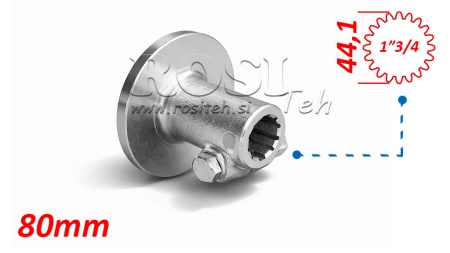 ADATTATORE CARDANICO CON FLANGIA E PERNO 1-3/4 (80 mm) (20 SCANALATURE)