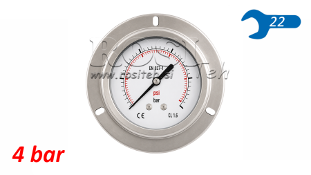 MANOMETER DN100 BAG 0 - 4 BAR - 1/2
