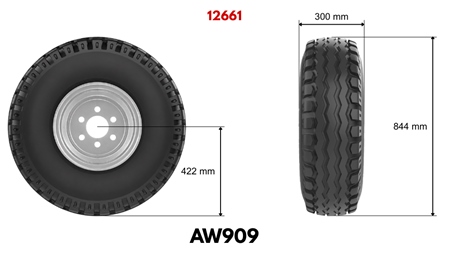 11,5/80-15,3 PNEVMATIKA AW909 14PL S PLATIŠČEM 9,00X15,3