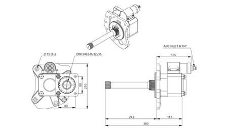 Dimensioni POMPA IDRAULICA DRIVE - MERCEDES G155 - 2 ACTROS