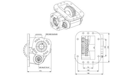 Dimensions OUTPUT FOR HYDRAULIC PUMP - SCANIA GRS 900