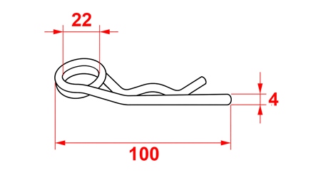 CONFEZIONE DA 5 COPPIGLIE A MOLLA DOPPIO GIRO fi 4 mm