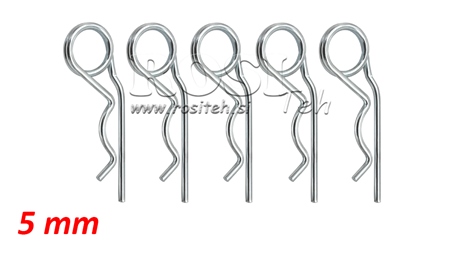 CONFEZIONE DA 5 COPPIGLIE A MOLLA DOPPIO GIRO fi 5 mm