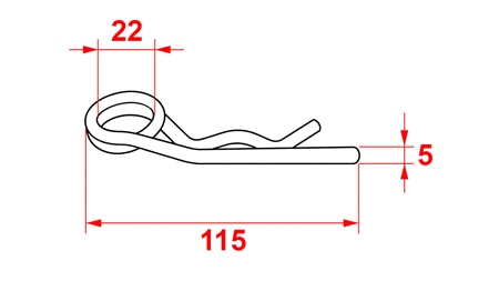 CONFEZIONE DA 5 COPPIGLIE A MOLLA DOPPIO GIRO fi 5 mm