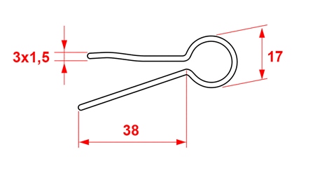 CONFEZIONE DA 5 COPPIGLIE A FORCELLA 3x1,5 mm
