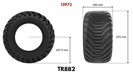 400/60-15,5 PNEUMATICO TR 882 16pl CON BORDO 13,00X15,5