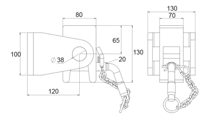 STAFFA CASSA RIBALTABILE 80x100 - TIPO A FORCELLA - ECO