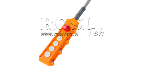 INTERRUTTORE REMOTO SET 4 PULSANTI + ARRESTO DI EMERGENZA IN SCATOLA CON CAVO