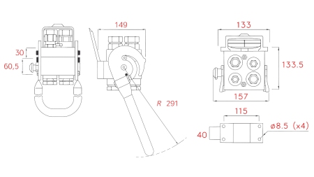 MULTI-FASTER CSATLAKOZÓ 4IRÁNYÚ BSP 2×1/2 2×3/4 MOBIL RÉSZ