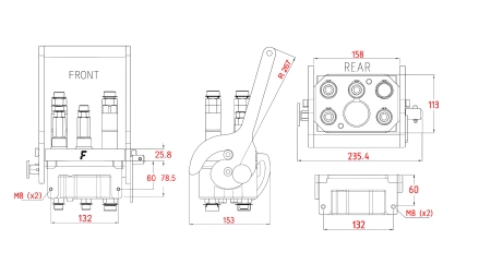 ΣΥΝΔΕΣΗ MULTI-FASTER 3PLK 5ΔΡΟΜΗ BSP 3×3/8 2×9/16 ΚΙΝΗΤΟ ΜΕΡΟΣ