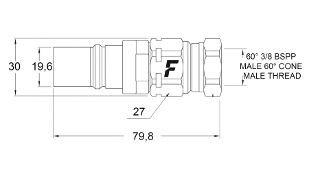 MALE QUICK COUPLING FOR MULTI-FASTER MOBILE PART