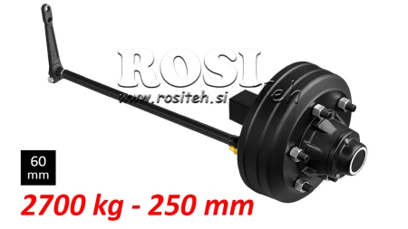 SEMIALBERO CON FRENI - 2700 kg (6 VITI) - 250 mm