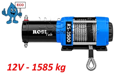 12 V ELEKTRISCHE SEILWINDE RS-3500 - 1585 kg - SYNTHETISCHES SEIL - ECO