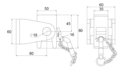 STAFFA CASSA RIBALTABILE 50x60 - TIPO A FORCELLA - ECO