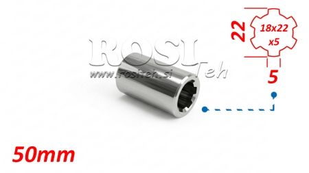 ADATTATORE CARDANICO BOCCOLA 18x22x5 (6 SCANALATURE) (50 mm)