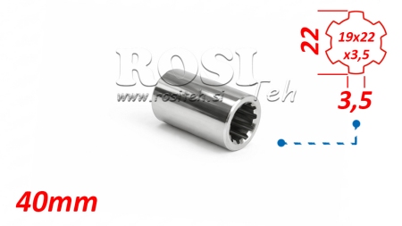 ADATTATORE CARDANICO BOCCOLA 19x22x3,5 (10 SCANALATURE) (40 mm)