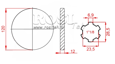 ADATTATORE CARDANICO CON FLANGIA 1-1/8 (120 mm)
