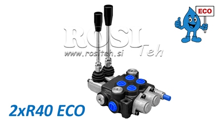 VALVOLA IDRAULICA MANUALE – DISTRIBUTORE A 2 SEZIONI 2xR40 ECO