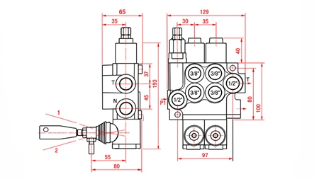 VALVOLA IDRAULICA MANUALE – DISTRIBUTORE A 2 SEZIONI 2xR40 ECO