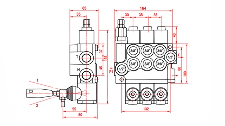 VALVOLA IDRAULICA MANUALE – DISTRIBUTORE A 3 SEZIONI 3xR40 ECO