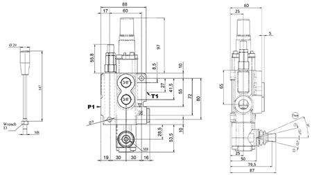 MANUALE VALVOLA IDRAULICA MONOBLOCCO 1xZ50 + FUNZIONE FLOTTANTE