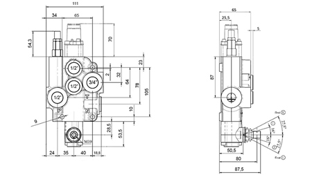MANUALE VALVOLA IDRAULICA MONOBLOCCO 1xZ80 + FUNZIONE FLOTTANTE