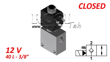 2 valvola di corsa 3/8 (NC) 12V - 40lit