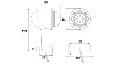 BOČNÍ SVĚTLO PRO PŘÍVĚSY KULATÉ BÍLÉ/ČERVENÉ