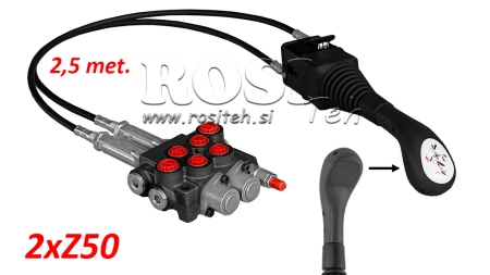 JOYSTICK SENZA PULSANTE - CAVO BOWDEN 2,5 m + VALVOLA IDRAULICA 2xZ50