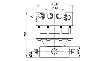ROTATORE IDRAULICO GR30FF - 3000/1500 DOPPIO FLANGE