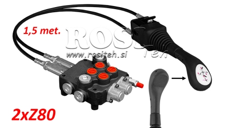 JOYSTICK SENZA PULSANTE - CAVO BOWDEN 1,5 m + VALVOLA IDRAULICA 2xZ80