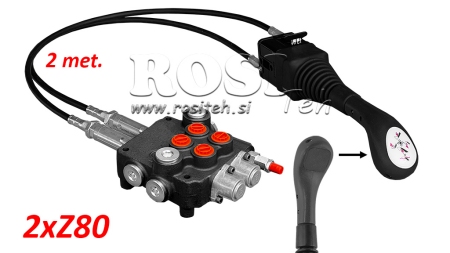 JOYSTICK SENZA PULSANTE - CAVO BOWDEN 2 m + VALVOLA IDRAULICA 2xZ80