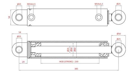 HYDRAULICKÝ ŘÍDÍCÍ CYLINDR FIAT-NEW HOLLAND OEM-5198883