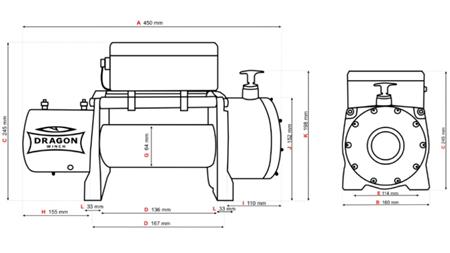 TREUIL ÉLECTRIQUE 12 V DWM 10000 HD - 4536 kg