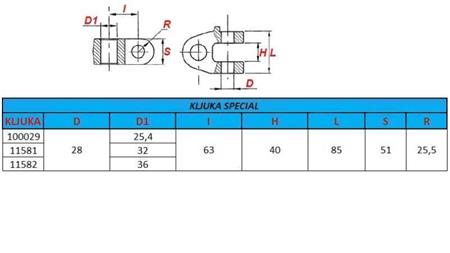 ειδικός γάντζος fi32 για συσκευή έλξης κατηγορίας 3
