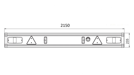 PERÄVAUNUN PUSKURI TÜV-MALLI VALOILLA 2150mm