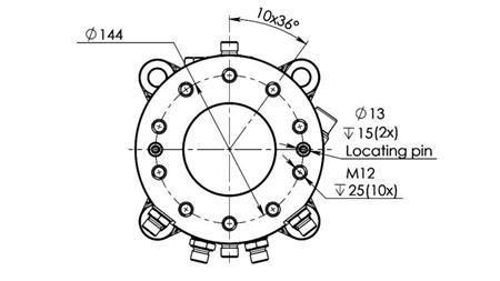 ROTATORE IDRAULICO GR55FF - FLANGE DOPPIE 4500/2500