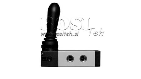 VALVOLA MANUALE PNEUMATICA 5/3 3/8 PRT-1053-CRV RITORNO CON MOLLA